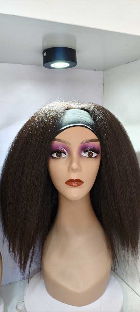 Natural sleek headband wig