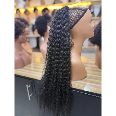 Long ponytail curls